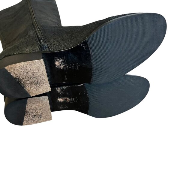 Tory Burch Kiernan Black Caviar Tumbled Leather Tall Riding Boots Size 9 Women's - Picture 10 of 13